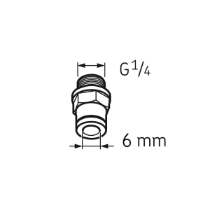 Штуцер с наружной резьбой G 1/4 для трубы 6 x 4 LAPF M 1/4 S