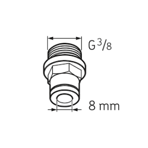 Штуцер с наружной резьбой G 3/8 LAPF M 3/8