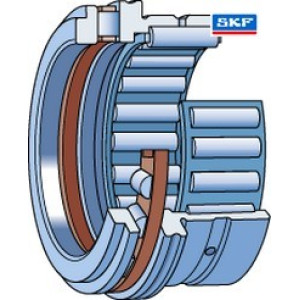 Комбинированный упорный цилиндрический роликоподшипник с игольчатыми роликами NKXR 17