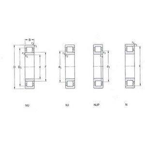 Однорядный цилиндрический роликоподшипник с полиамидным сепаратором NJ 205 ECP/C3